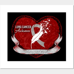 Lung Cancer Awareness Ruby Heart Edition Posters and Art